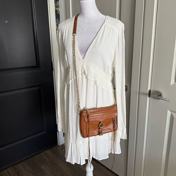 PAIGE Odelise Boho Peasant Style White Long Sleeve Ruffle Trim Dress Size M - Picture 9 of 9